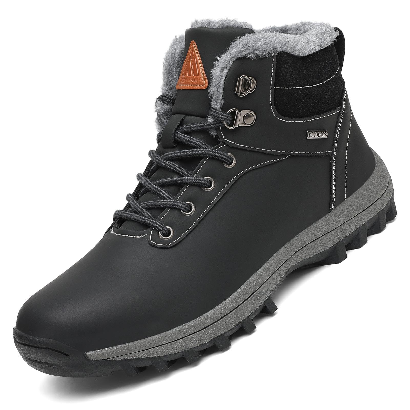 Mishansha Scarpe Uomo Donna Invernali Impermeabili Antiscivolo Stivaletti Invernali con Pelo, Gr.36-48