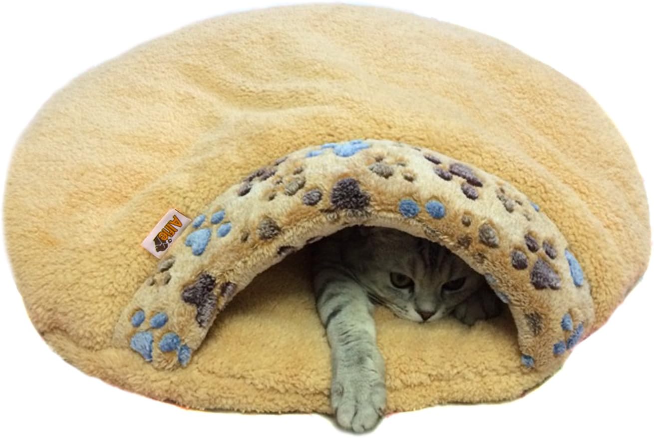 Alfie Pet - Gin Cat Sleeping Cave Bed - Color: Cantaloupe, Size: S