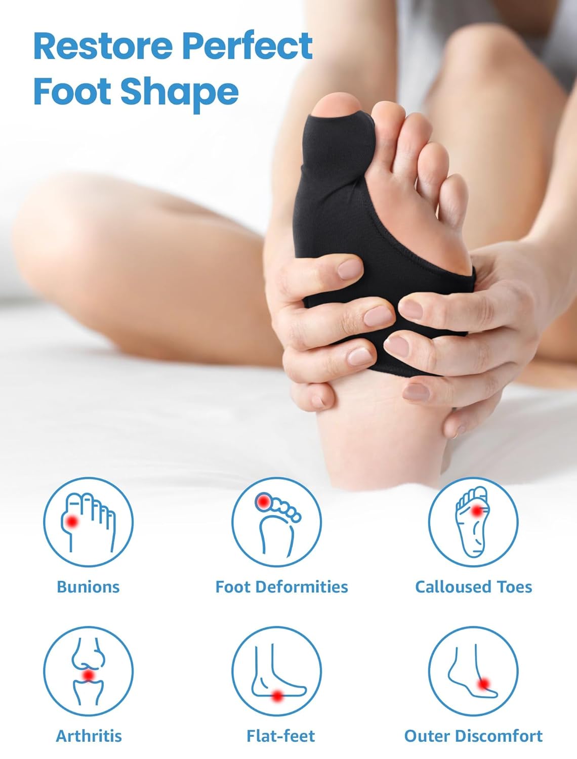 Bunion Corrector for Women and Men, Breathable Big Toe Straightener, Bunion Relief Splint & Pad, Comfortable for Day/Night Use, Fit for R/L, Washable - Image 7