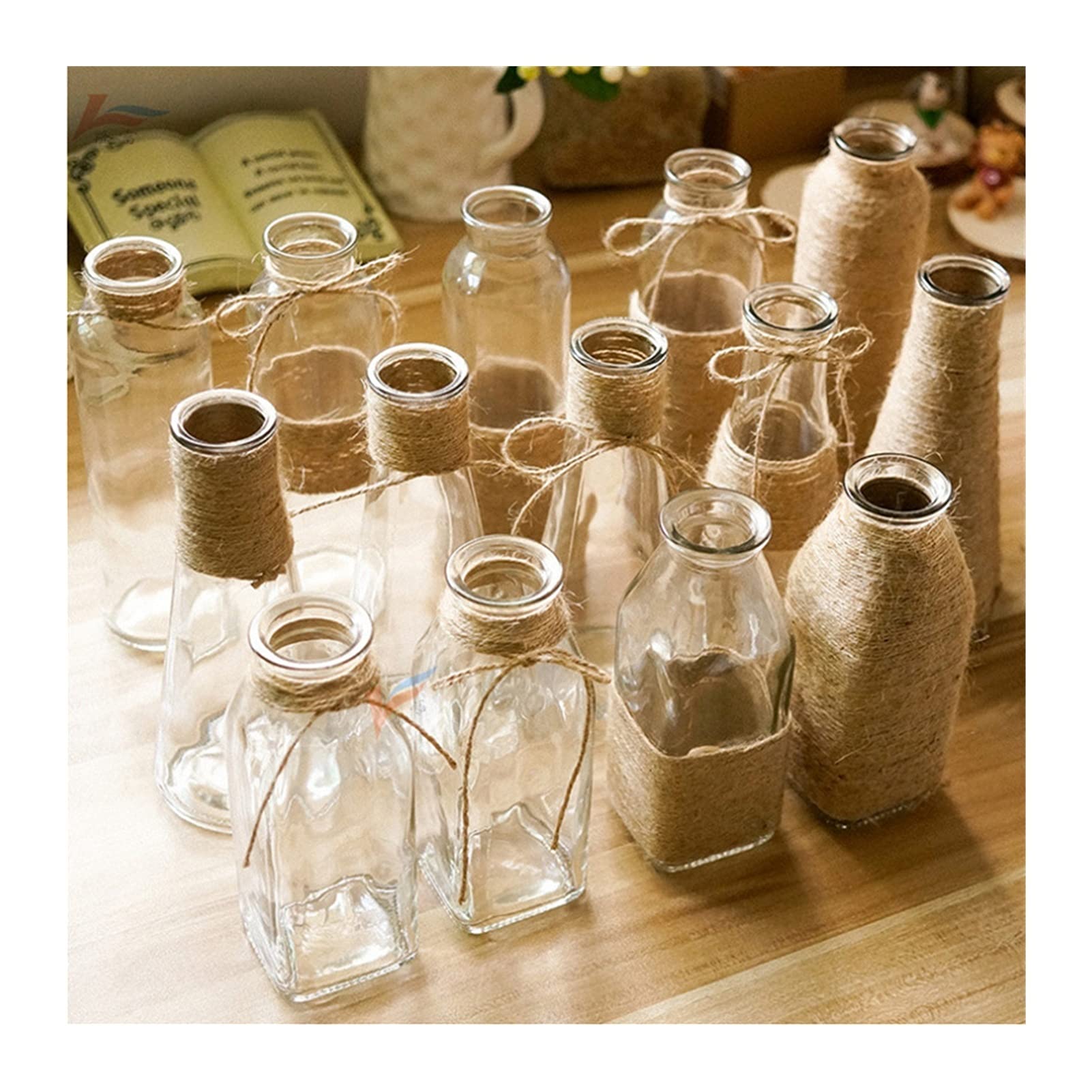 Spago naturale di iuta, Corda di canapa con spago iuta da 30 m/rotolo for l'imballaggio dei regali