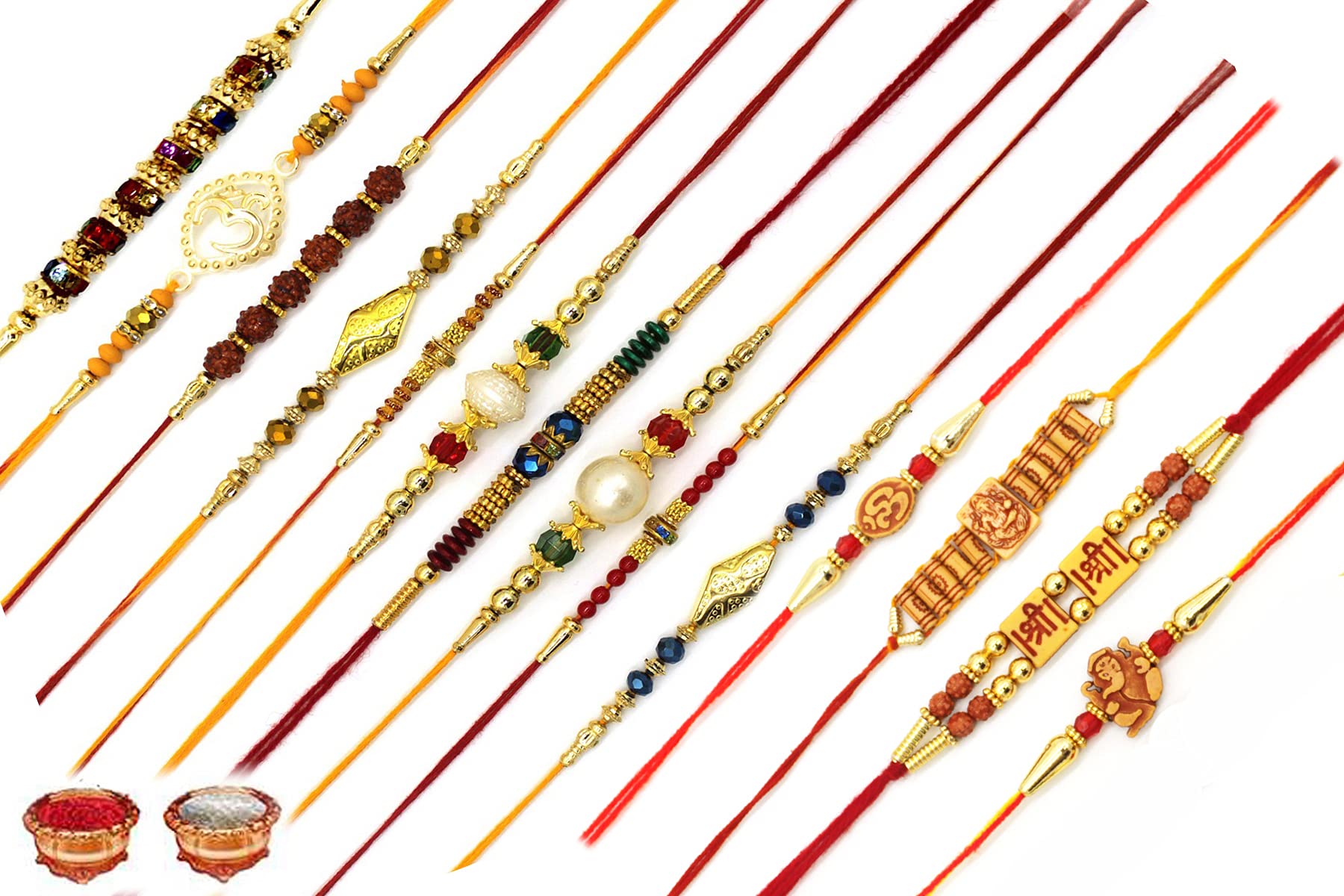 Shining Angel Designer Rakhi Pack of 14 Rakhi, 1 Pack Roli Chawal (B09BMCYD3J) Amazon Price History, Amazon Price Tracker