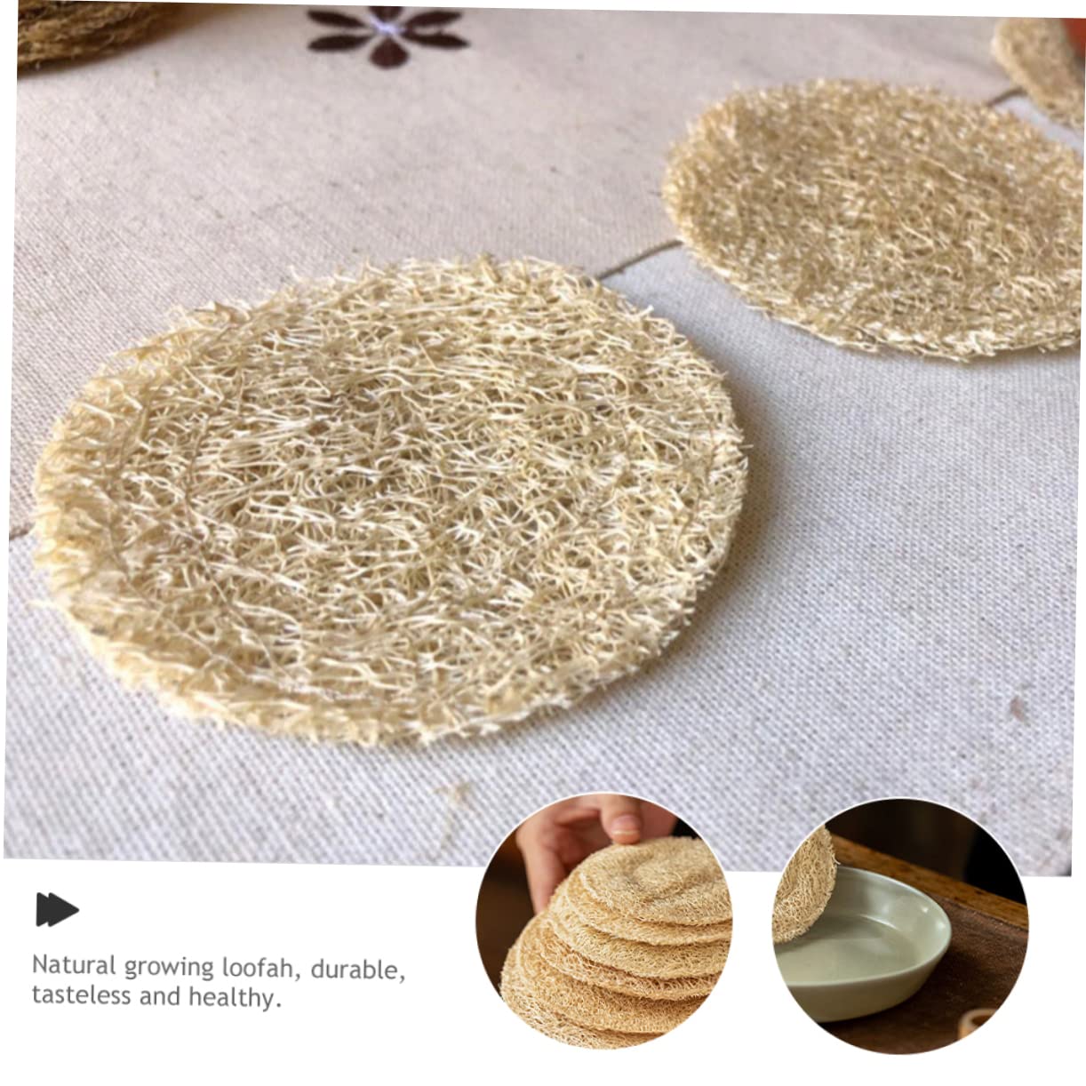 PRETYZOOM 10piezas Posavasos De Té Multiuso Cojines De Taza De Té Antideslizantes Funda Natural De Luffa Adecuados para Casa Oficina