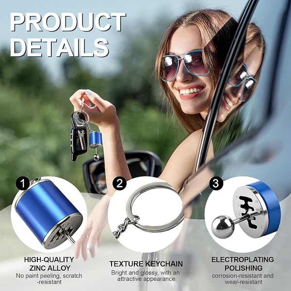 Gearbox Keychain,6-Speed Manual Transmission Gearbox Key Chain,Creative Gear Shifter Keychain,Stick Shift Keyring Car Fidget,Stress-Relieving Gear Shift Fidget Toy,Car Accessories - 3