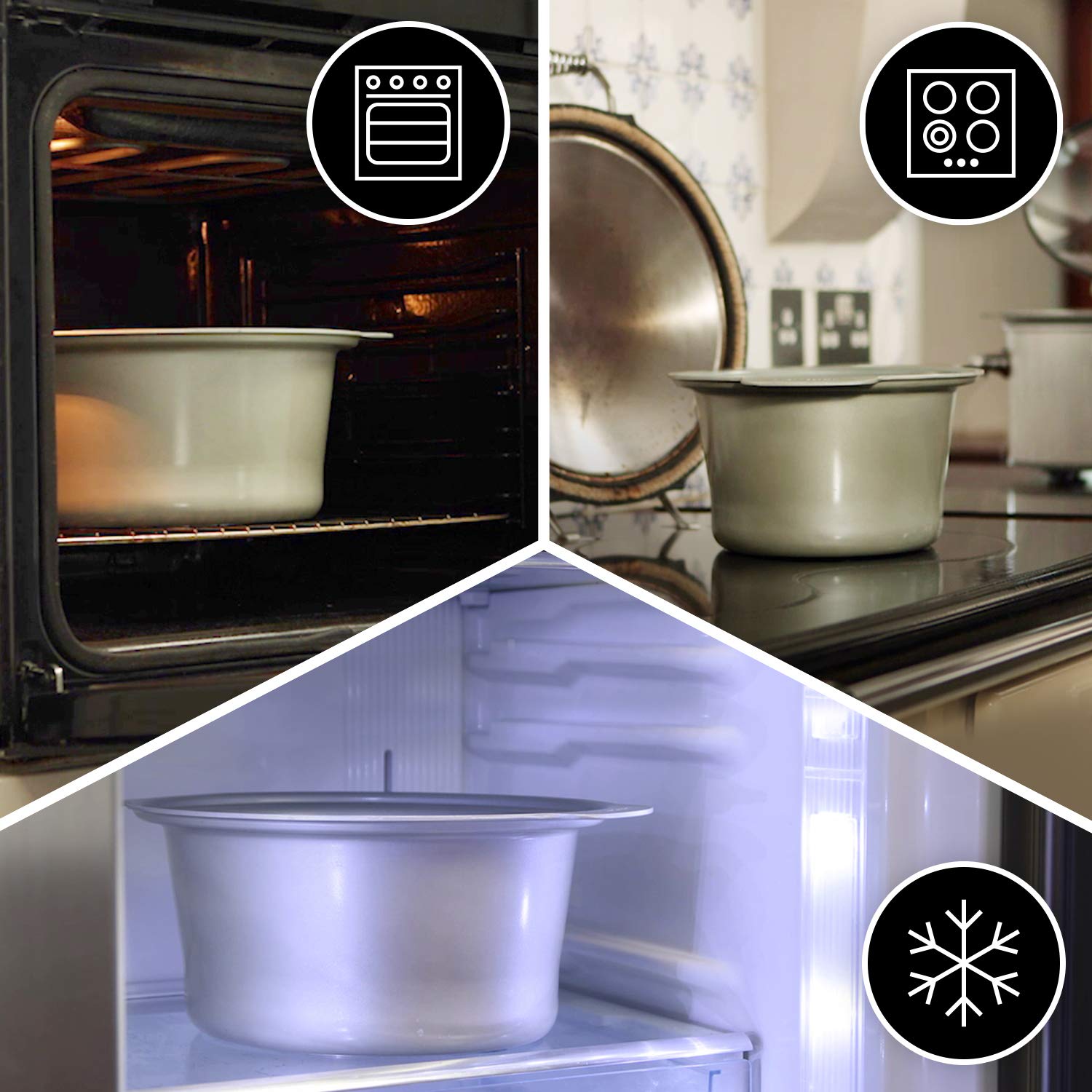 Crock-pot Pentola per Cottura Lenta, Slow Cooker, 4.5l, fino a 5 Persone, DuraCeramic, Sauté per rosolare su Gas e Induzione, Coperchio con Cerniera, 2 Impostazioni Cottura e Funzione Warm, Bianco
