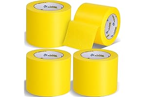 4 Rolls Wide Masking Tape 4 Inch, 240 Yard Yellow Painters Tape...