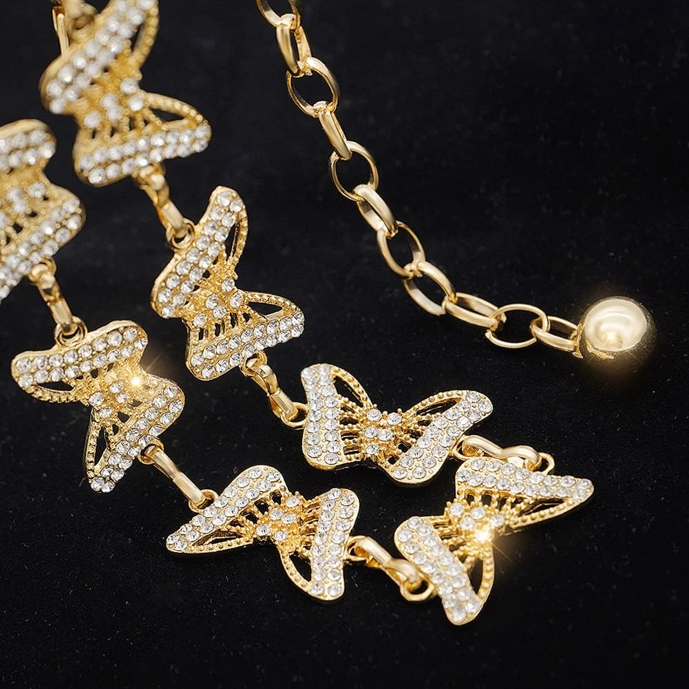 Glamorstar Chain Belt for Women Rhinestone Crystal Waist Belts for Dress Gift - Image 4