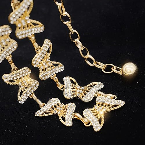 Miniatura 4 de Glamorstar Chain Belt for Women Rhinestone Crystal Waist Belts for Dress Gift