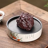 Vista 3 de Zisha Teapot Niu Toad Tea Ornamento Yixing Raw Mine Antiguo Barro Rojo Ingenio Té Hecho a Mano Mascota