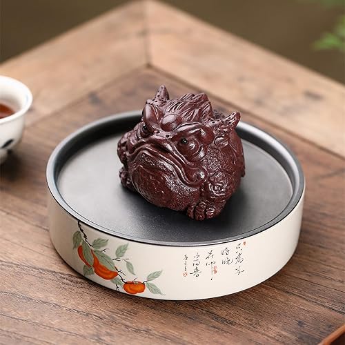 Miniatura 3 de Zisha Teapot Niu Toad Tea Ornamento Yixing Raw Mine Antiguo Barro Rojo Ingenio Té Hecho a Mano Mascota