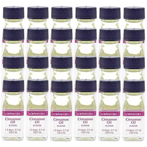 LorAnn - Aceite de canela sabor SS, 1 botella de dram (0.0125 onzas líquidas - 0.1 fl oz), paquete de 24 disponible en Yaxa Colombia