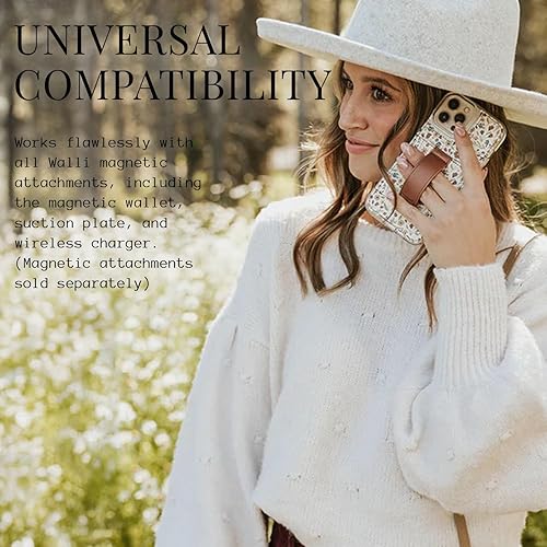 Miniatura 3 de Walli Fundas para iPhone 17 Pro, estética, magnética, compatible con cartera magnética y accesorios, bonita funda de piel vegana para iPhone 17 Pro