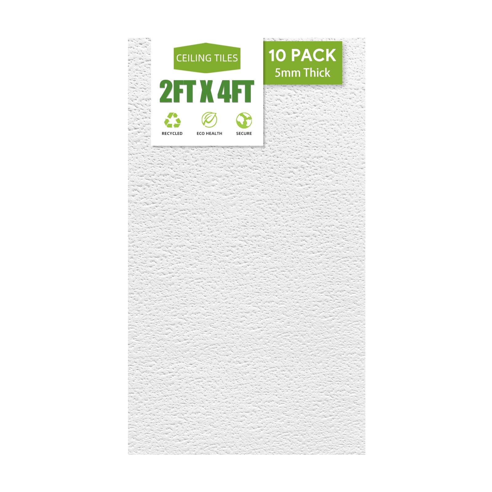 2ft x 4ft Drop Ceiling Tiles，Printed Pro Ceiling Tiles 24 x 48in. Waterproof, Washable and Fire-Rated - Reusable - High-Grade PVC to Prevent Breakage-Package of 10 Tiles