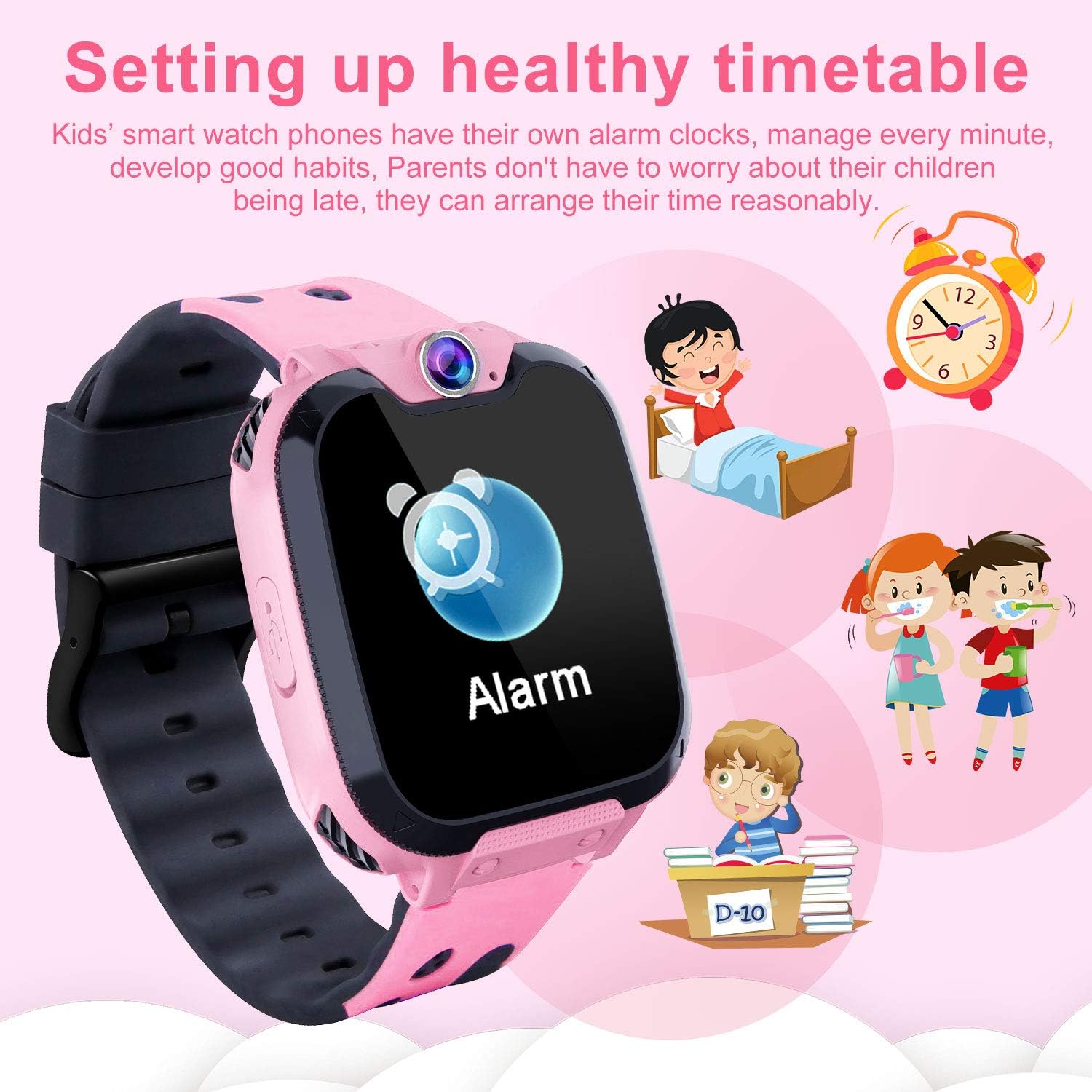 Kids Smart Watch for Boys Girls - HD Touch Screen Sports Smartwatch Phone with Call Camera Games Recorder Alarm Music Player for Children Teen Students Age 3-13