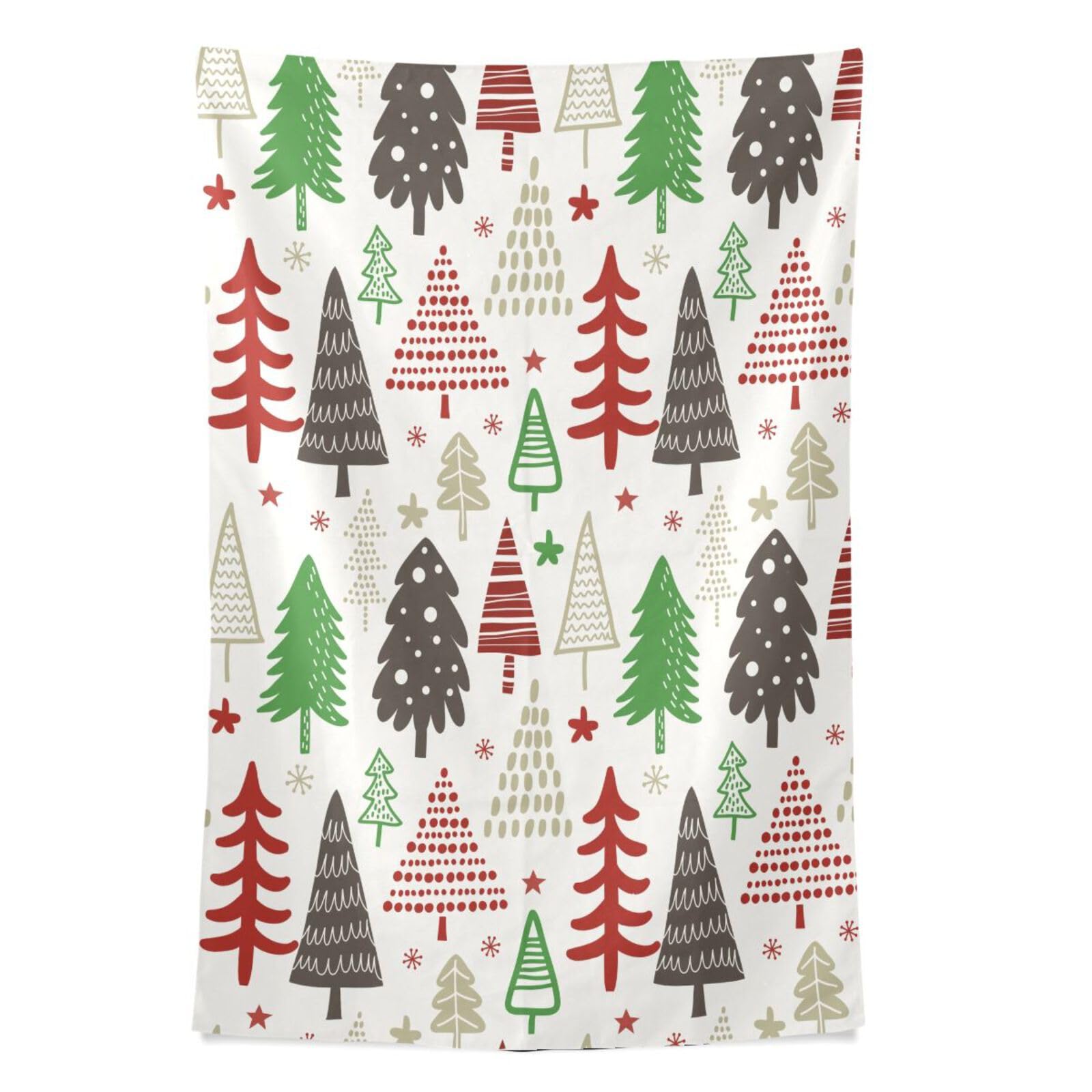 YETTASBIN Christmas Tree Tapestry, Hippie Wall Hanging Tapestry Aesthetic Birthday Holiday Party Art Wall Carpet for Living Room Bedroom Dorm Ceiling Decor, 90 x 60 Inch