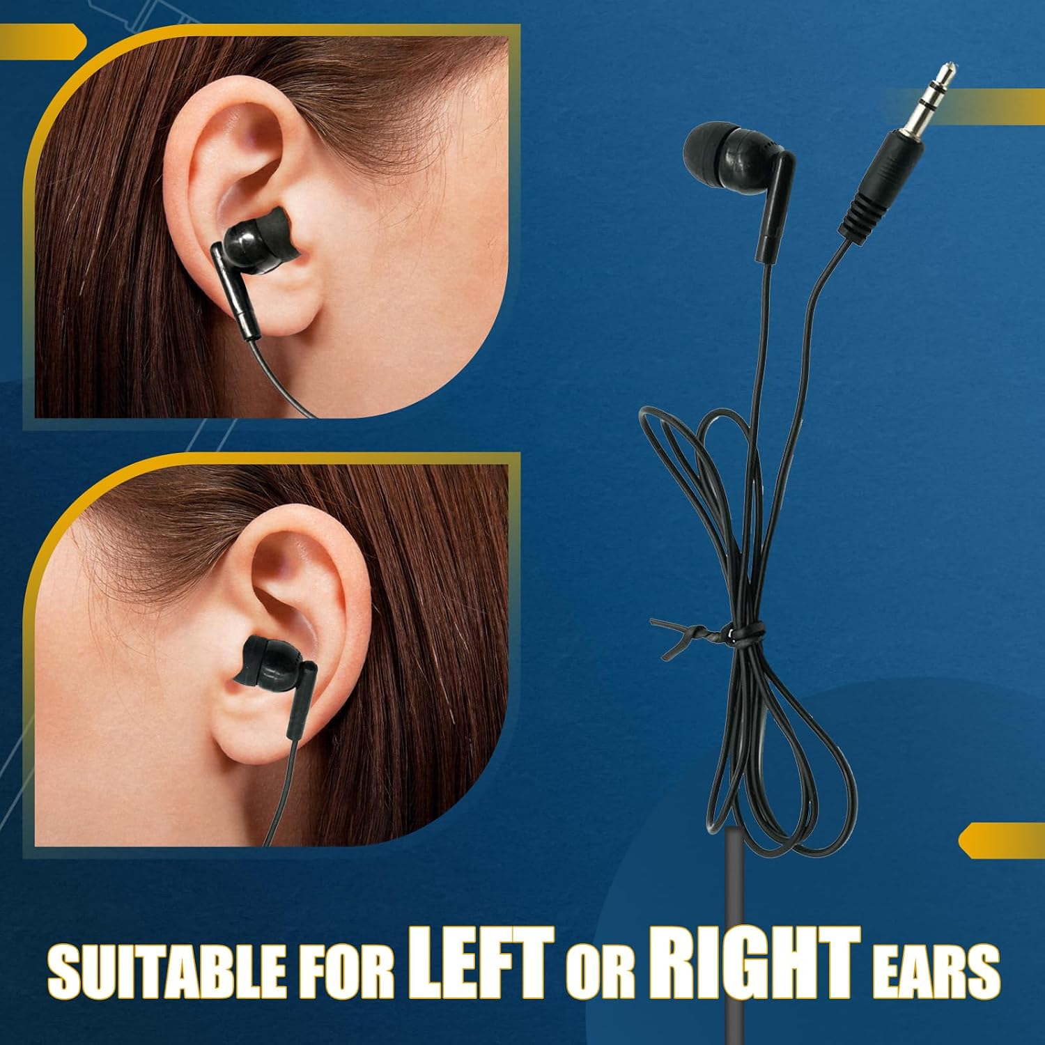 Retekess T130 Disposable Earbuds, Hygienic Earbuds for Left and Right Ears, Compatible with T130, T130S, T130P, TT122, TT116, TT125, TT109 (50 Pack)