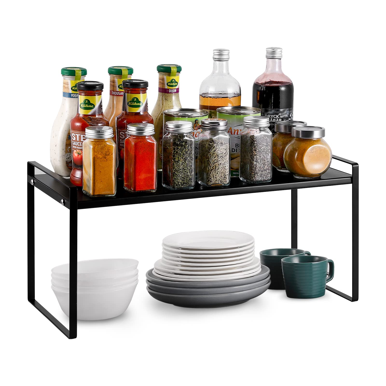 Buy KES Black Spice Rack Free Standing, Kitchen Counter Shelf 50CM