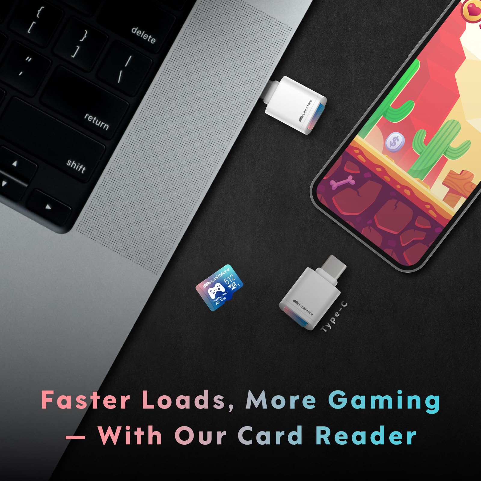 LinkMore Tarjeta Micro SDXC para juegos de 512 GB, A2, UHS-I, U3, V30, clase 10, velocidad de lectura de hasta 160 MB/s, velocidad de escritura de hasta 120 MB/s, adaptador SD incluido (XV23 PRO)