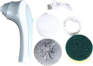 Electric Spin Scrubber Cordless Portable Power Cleaning Brush with 3 Interchangeable Heads for Bathroom Tile Floor Car