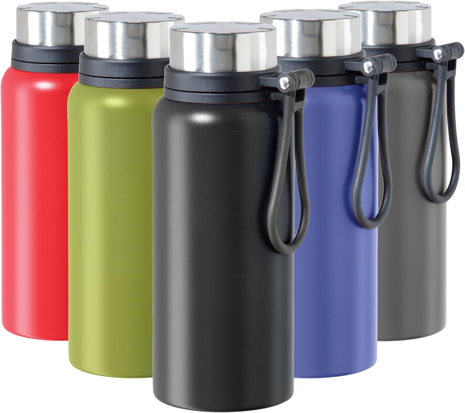 OGGI Terrain Insulated Stainless Steel Water Bottle – Large 32-Ounce Capacity, Also Suitable for Coffee & Hot Drinks, Black