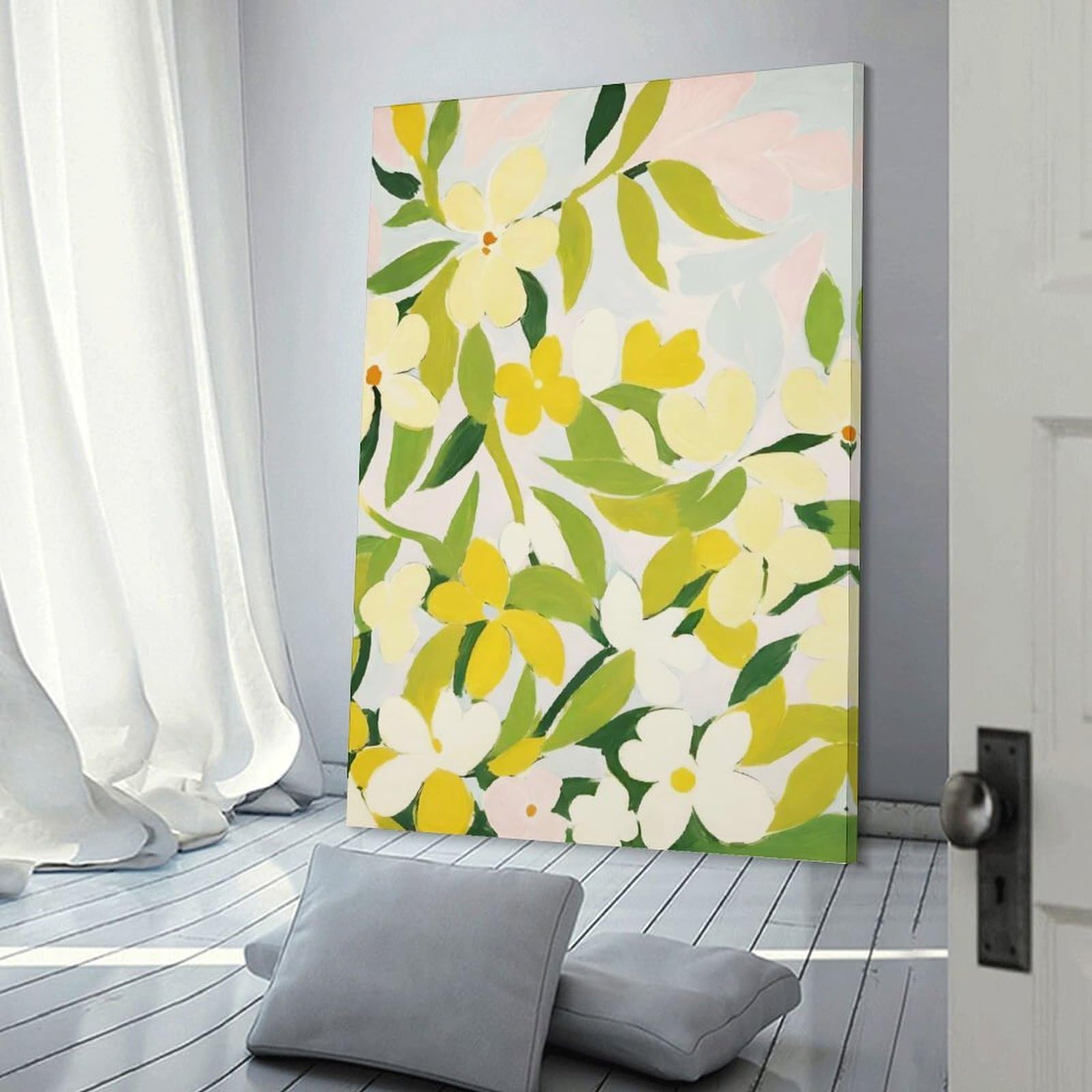 Junmoney Canvas Art Print Spring Awakening, 24x36inch(60x90cm), for Calm Bedrooms, Home Corners Or Flats, A Warm Accent for Relaxed Interiors