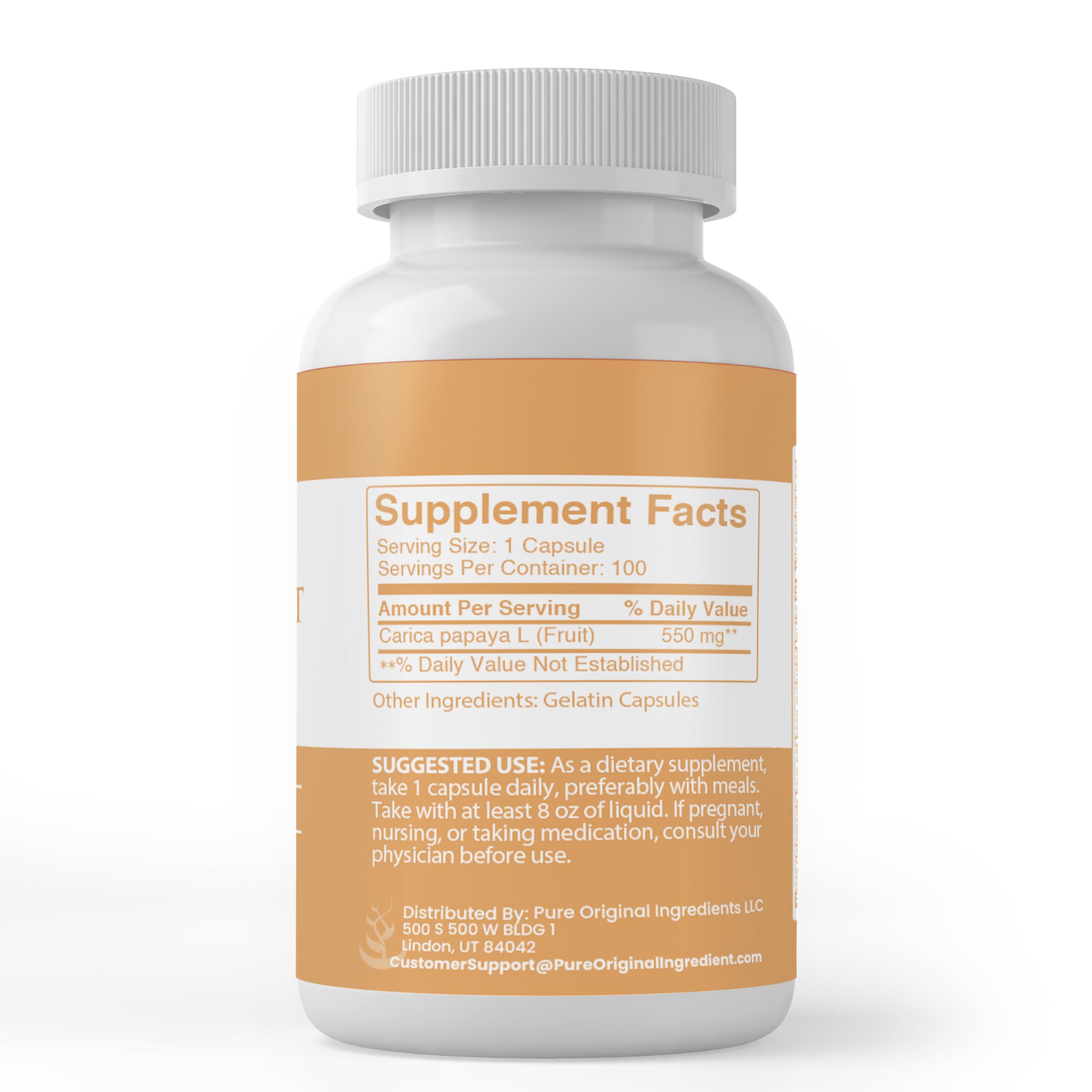 Pure Original Ingredients, Papaya Extract, 100 Capsules — Amazon image 2