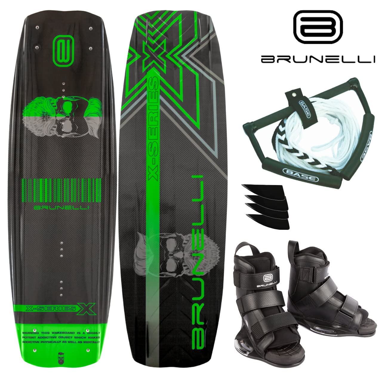 Brunelli Carbon Wakeboard Package 138 cm Wake Binding