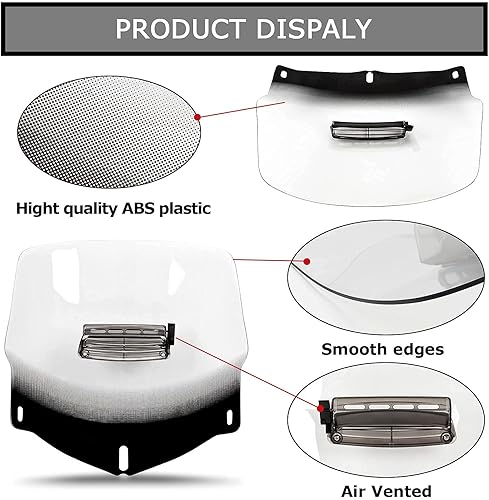 Miniatura 3 de PSLER Parabrisas de motocicleta con ventilación de aire para Goldwing GL1800 2001-2017 (limpio)