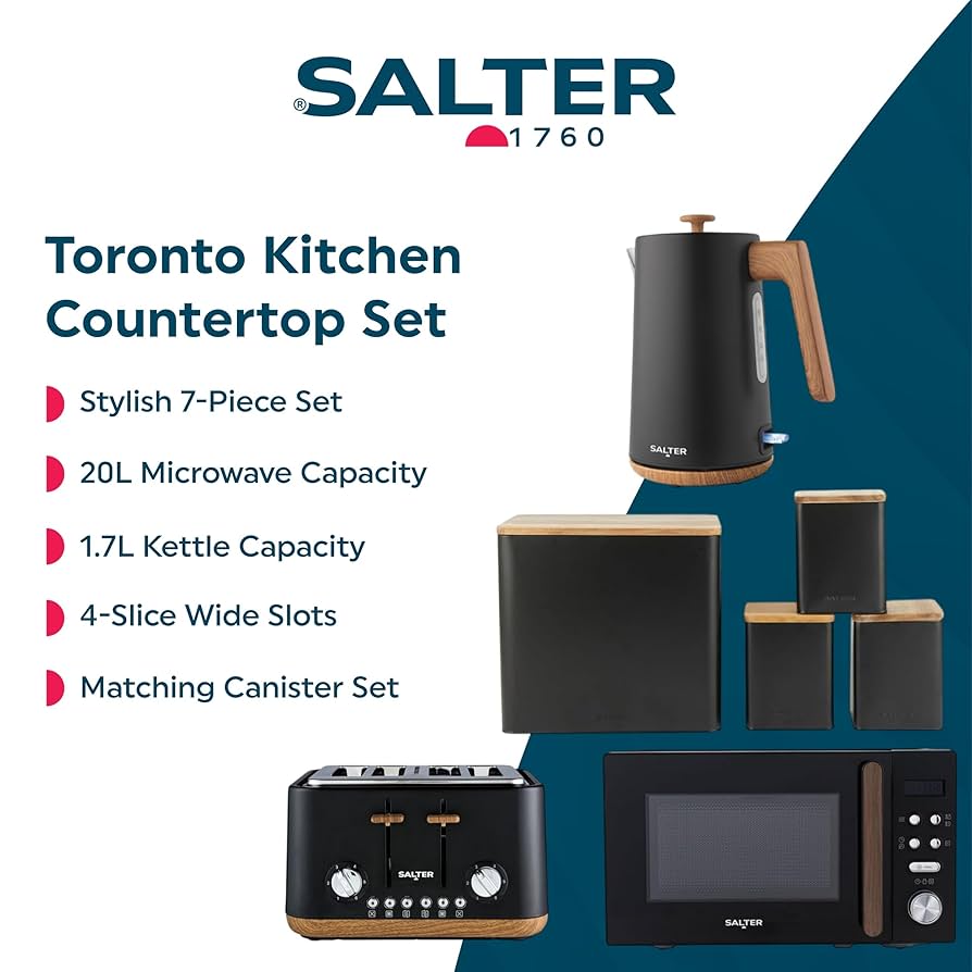 Salter Toronto 8-Piece Countertop Set - 1.7L Rapid Boil | FindTheDeal