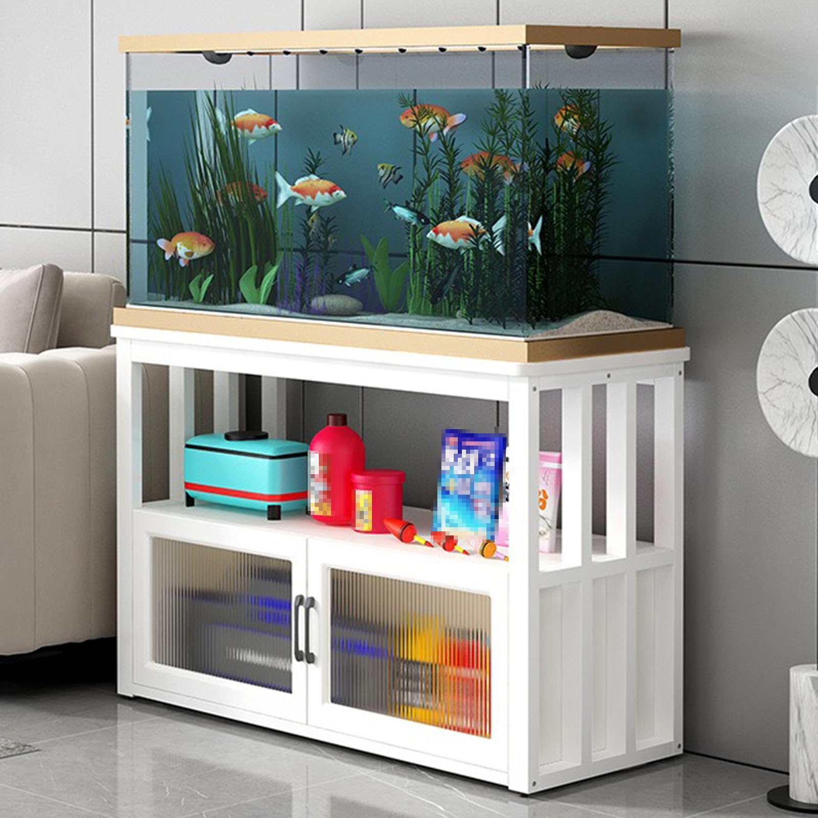 Support d'aquarium en métal à 3 niveaux pour reptile et meubles robustes