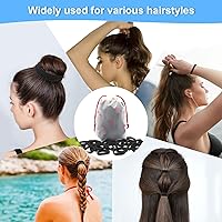 Vista 6 de Ansnbo 120 ligas negras para el cabello, bandas gruesas sin costuras, soporte para cola de caballo, liga elástica para el cabello sin daños