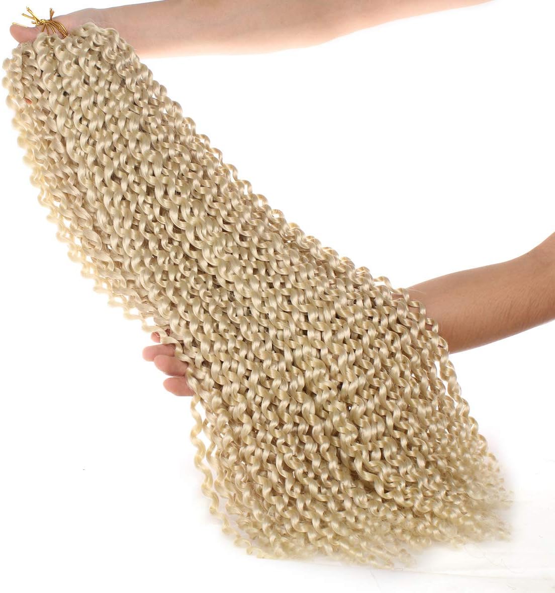 Xtrend 24 inch Long Blonde Passion twist crochet hair 7Packs Water Wave Bohemian Crochet Braids Hair for Distressed Butterfly Locs Synthetic Natural Hair Extensions 613# - Image 3