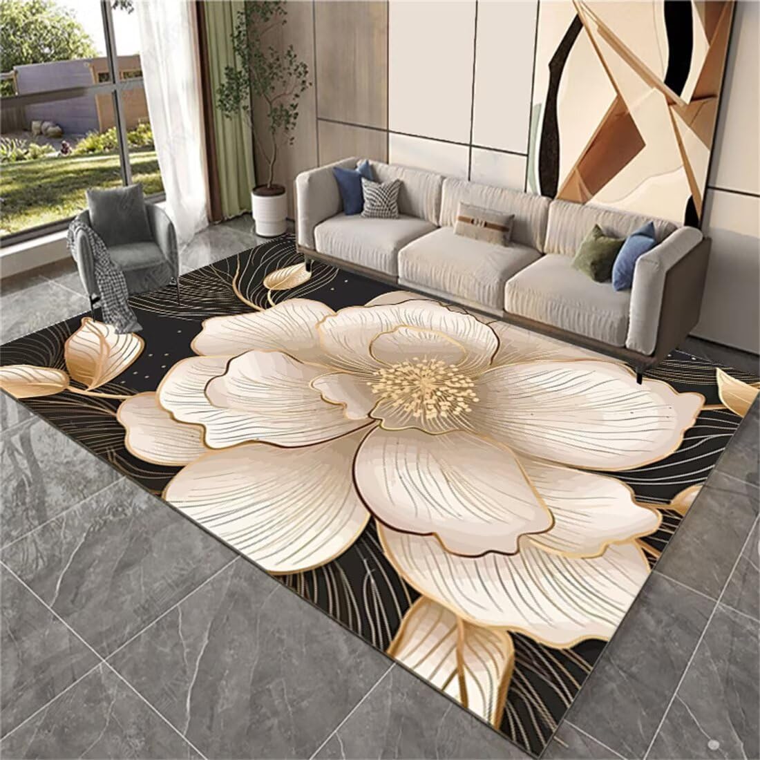 Tapis gris doux 160x230 anti-sol froid pour chambre ado confortable