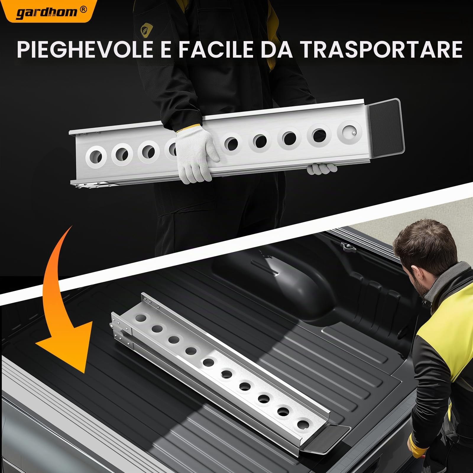 FACHNUO - Rampa pieghevole per moto Dirt Bike, in alluminio, porta moto con capacità di carico 200 kg, rampa di carico per auto con portellone posteriore, pickup e camion