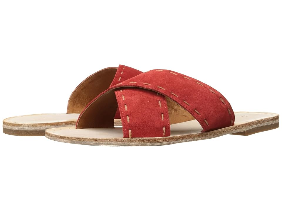 

Frye Avery Pickstitch Slide (Red Soft Oiled Suede) Women's Sandals