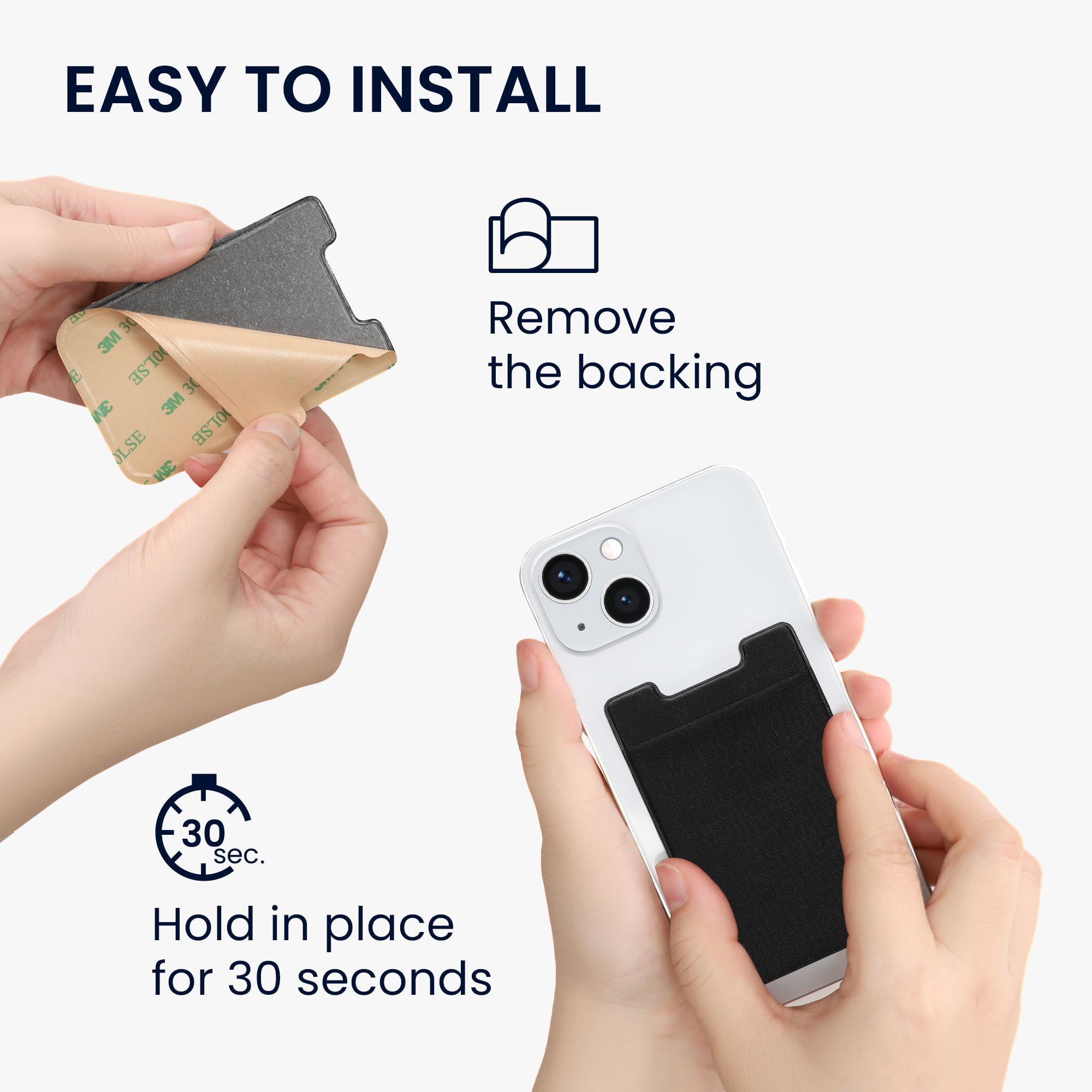 Portacarte Per Cellulare - Set 3 Tasche Adesive In Silicone Per Carte Di Credito | Compatibile Con Smartphone - Foto 6