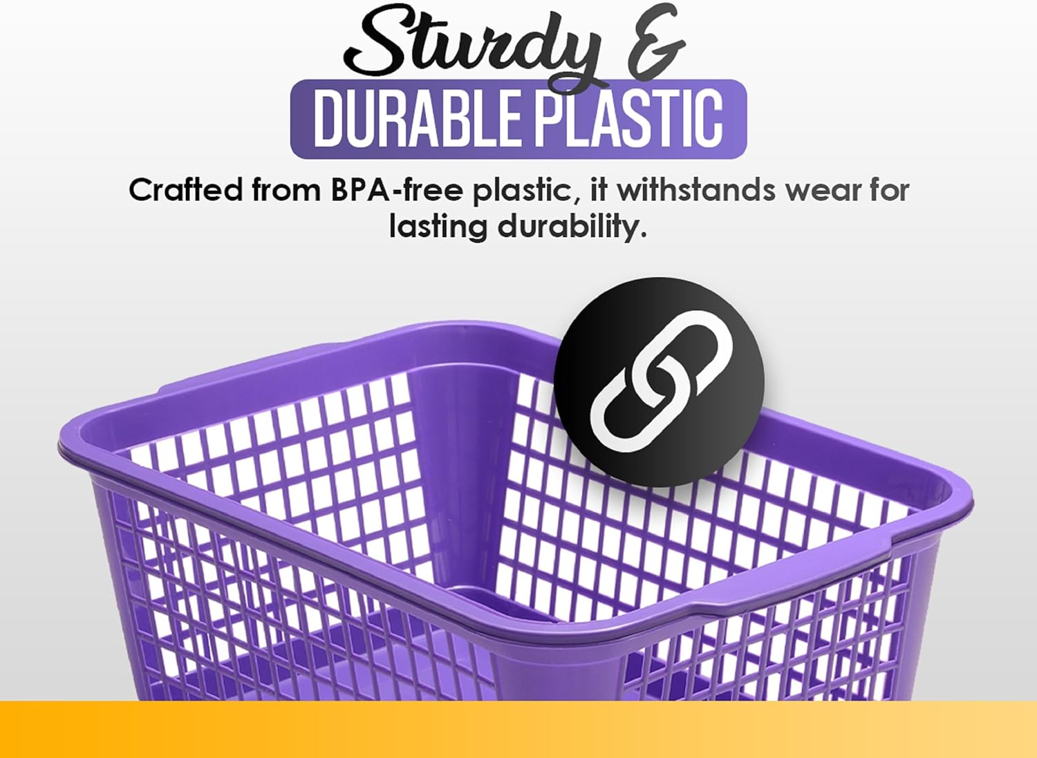 YBM HOME Plastic Perforated Storage Basket Bin Office Drawer, Shelf Desktop Countertop Tray Organizer 32-1184 (3, Blue)