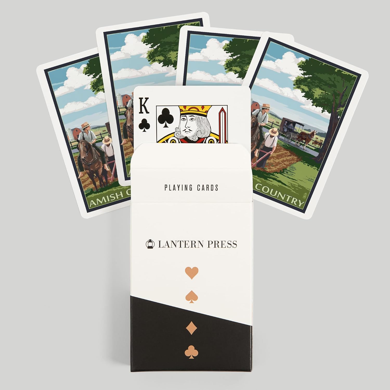 Lantern Press Amish Country, Field Scene, 52 Playing Cards for Adults, Poker Size Card Deck