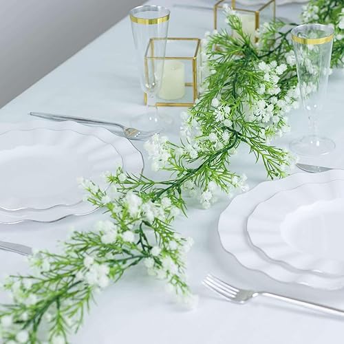 Vista 39 de Efavormart - Guirnalda artificial de hojas de tetragona, peperomia errante, 6.5 pies, color verde