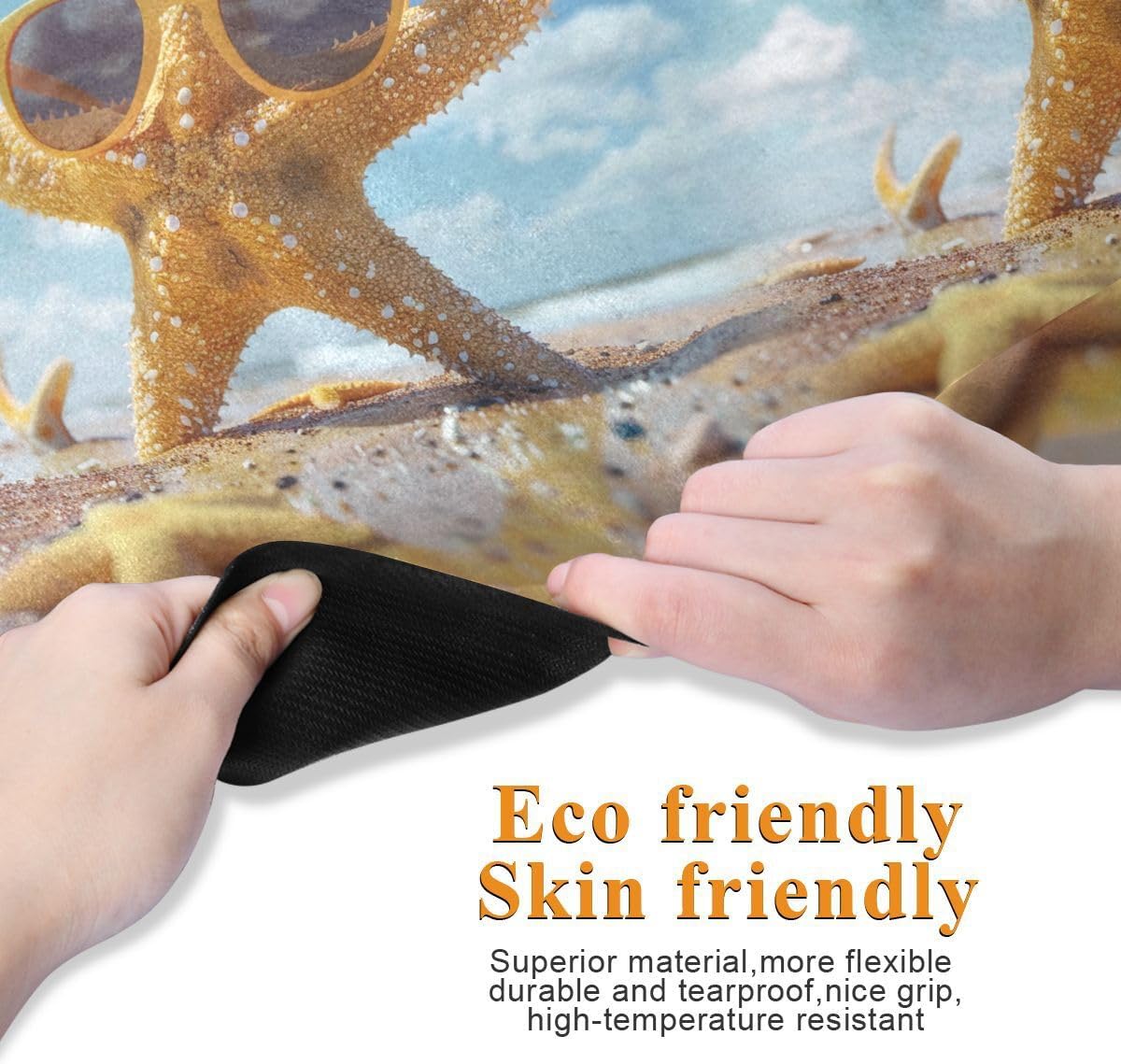 ALAZA Stand Starfish with Sunglasses Beach Yoga Mat Non Slip Fitness Exercise Mat, Workout Mat for Yoga, Pilates and Floor Exercises