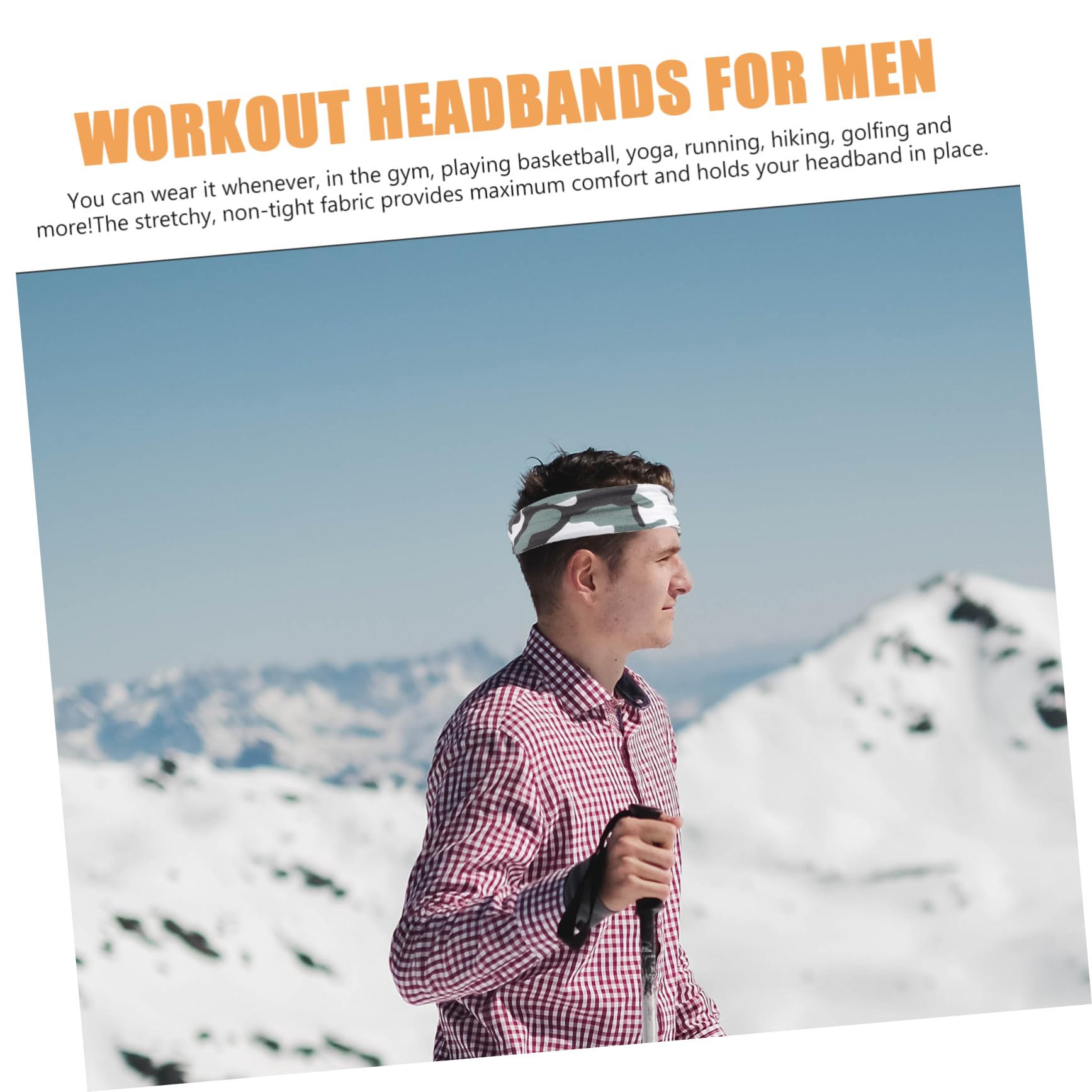 TOYANDONA Sport Stirnbänder Herren Atmungsaktive Schweißband Für Fitness Basketball Und Yoga Elastische rutschfeste Haarbänder Camouflage Und Hohe Schweißabsorption Und