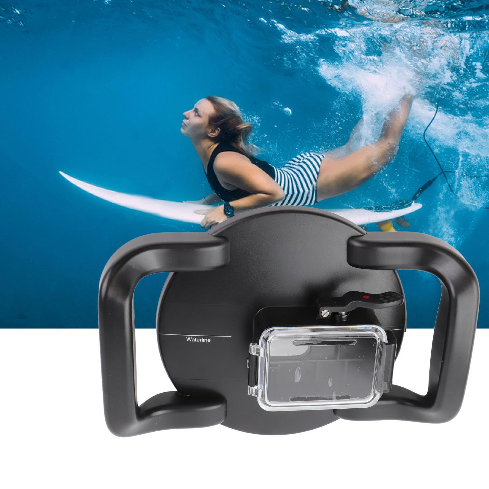 Sxhlseller SHOOT Custodia Subacquea per Fotocamera Subacquea con Doppia Porta Portatile per 9 Action Camera, Impermeabile Fino a 45 M, Visione Grandangolare a 180°, Custodia in Acrilico, con Copertura