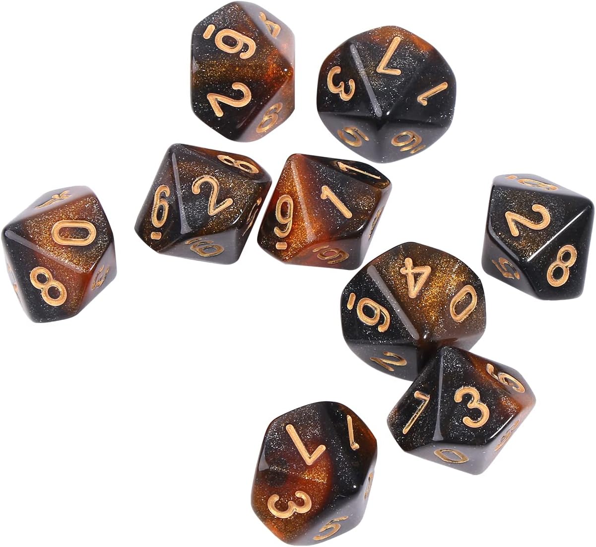 Multi-Color 10pcs 10 Sided Dice D10 Playing RPG Party Game Polyhedral Dices Funny Family Pub Club Game Accessories Tabletop Dice Set