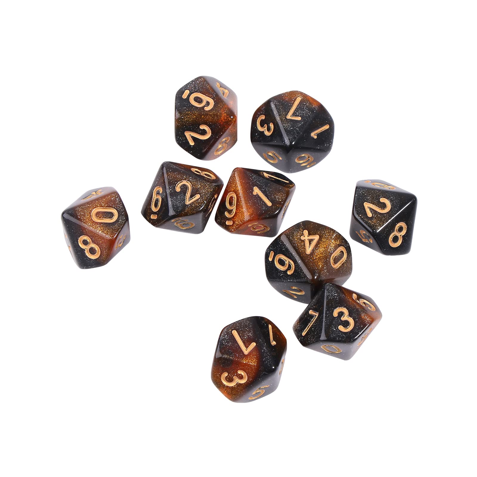 10 Dés Polyédriques à 3 Faces - 2 Cm, Or, Pour Jeux De Société Et RPG - 6