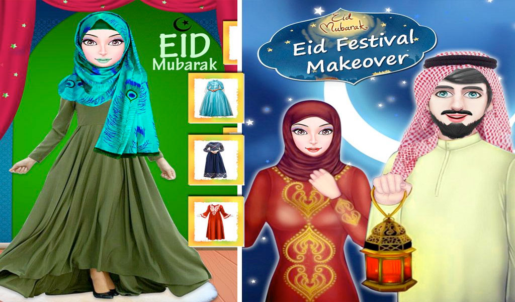 Celebrate Eid Festival - Hijab Makeup Dressup Game