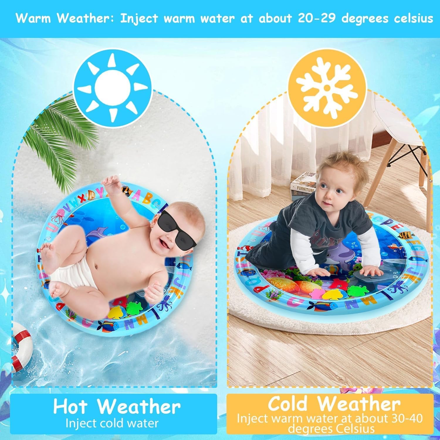 Toysbuddy Tummy Time Water Mat for Babies | Sensory Play Gym for 6-12 Months | Newborn Baby Essentials | Water-Filled Activity Mat | Baby Gifts, Multicolor 4