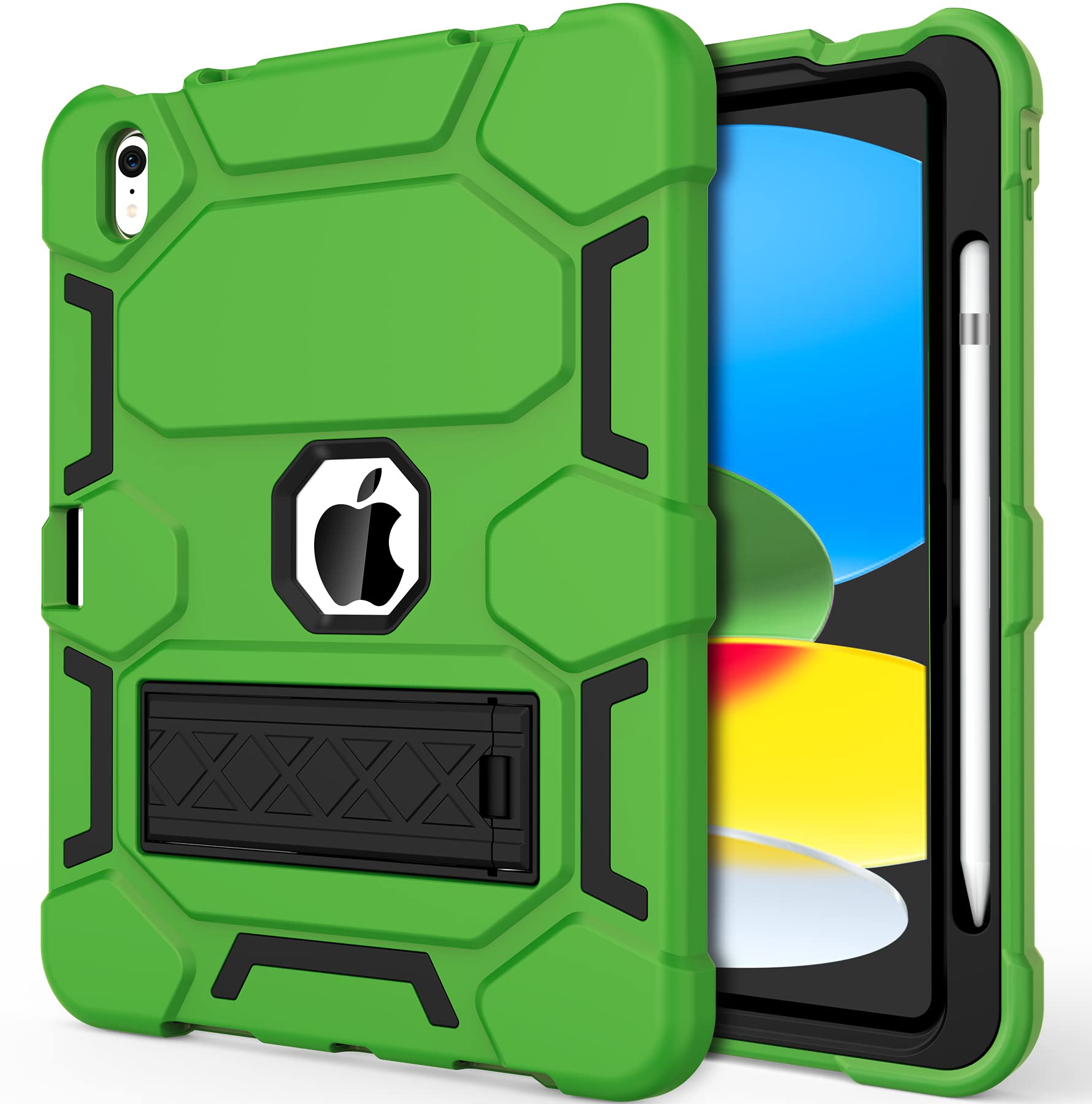 CCMAO Case for iPad (A16) 11th/10th Generation(2025/2022), iPad 10th Case with Kickstand & Pencil Holder, Heavy Duty Shockproof Hybrid Three Layer