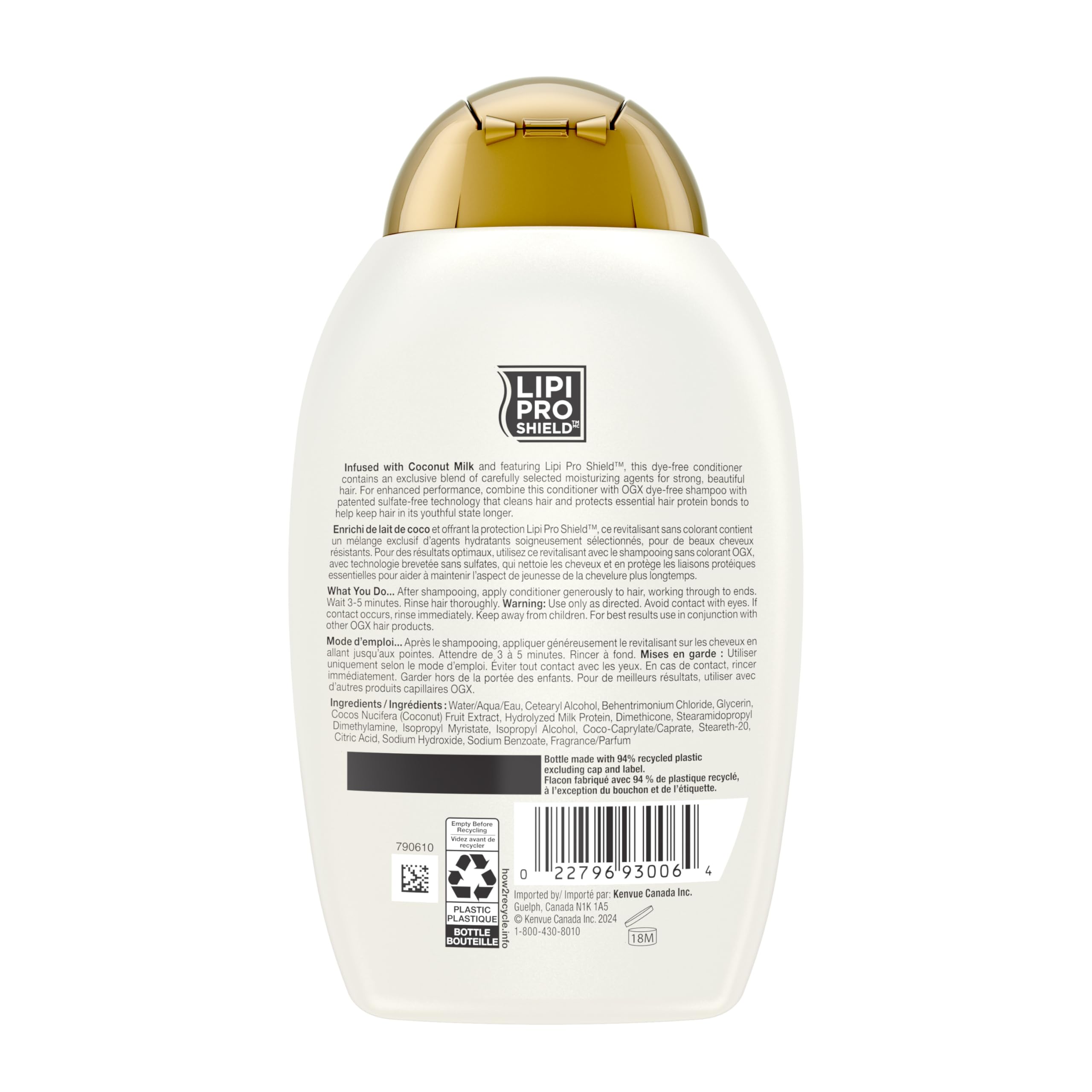 OGX, Hair Conditioner, Sulfate-Free, Nourishing Coconut Milk, 13 Fl Oz