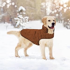 Malier Dog Winter Coat, Reversible Fleece Dog Cold Weather Coats, Windproof Warm Snow Puppy Jacket Vest Pet Clothes for Small Medium Large Dogs (Brown, X-Small)