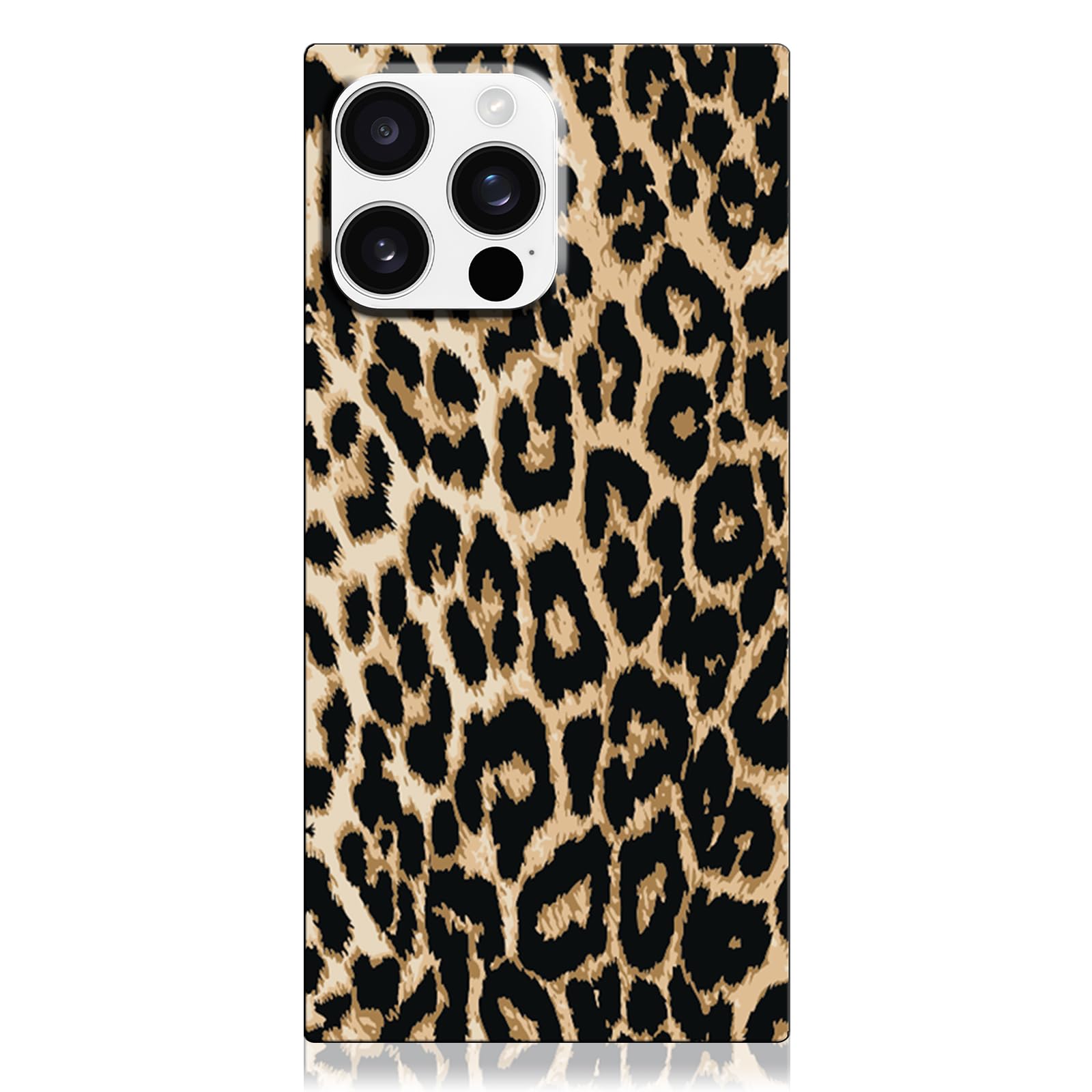 FLAUNT Official Square Protective Case - Compatible with iPhone 16 Pro - Compatible with MagSafe & Wireless Charging - Drop-Tested & Shockproof - (Leopard Print)