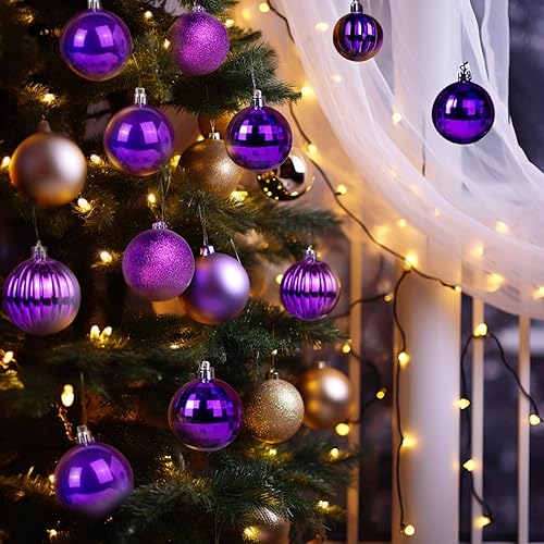 Miniatura 5 de AMS Esferas de Navidad de Halloween de 34 unidades, adornos grandes para decoración de fiestas, inastillables, colgantes para decoración de árbol de